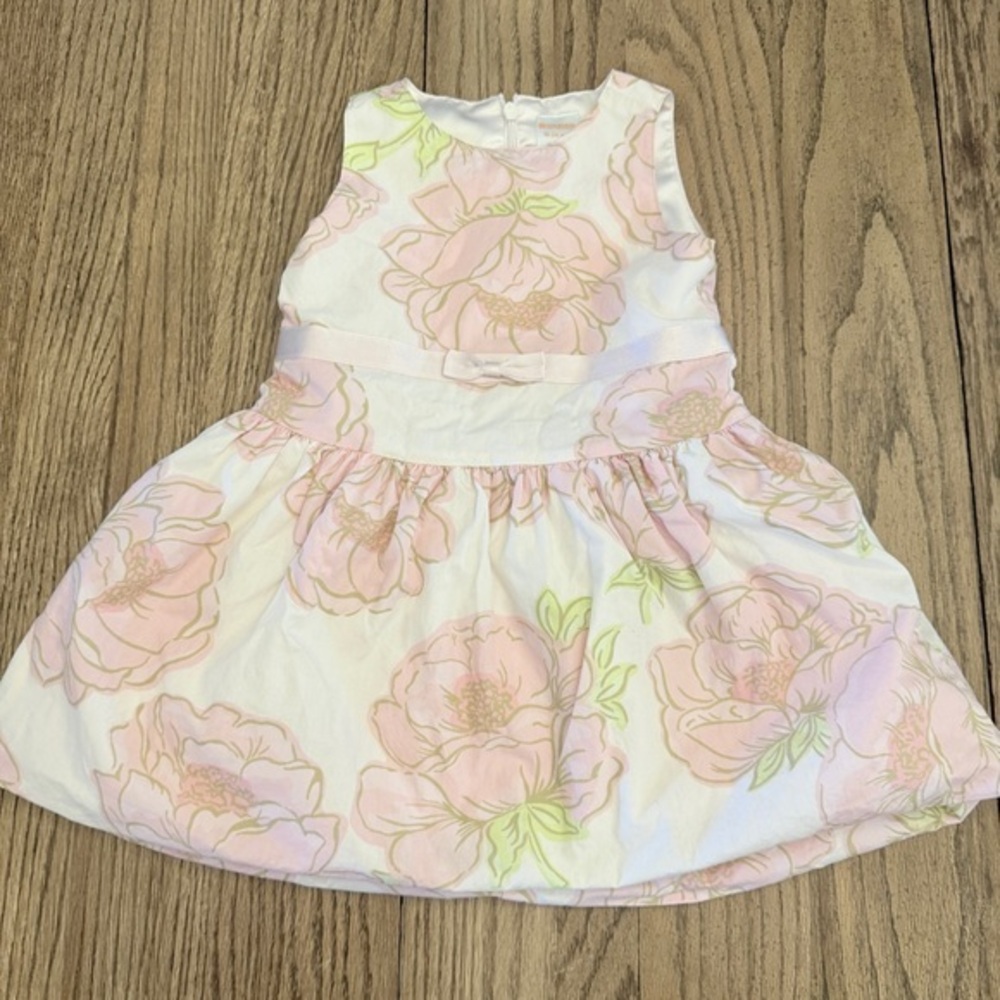 Gymboree Pink and White Floral Dress VINTAGE EUC. Sleeveless Sz 18-24 Mo BK